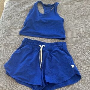 Vuori Halo Halter Top and Short Set in Copenhagen Blue Size S
